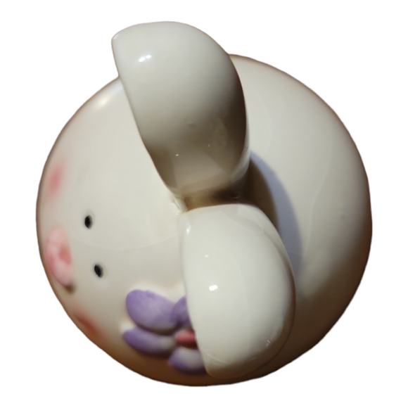 Vtg Bunny Candy Box Bowl Dish Egg Rabbit Ceramic Flowers Dragonfly Bee Ladybug - Picture 7 of 9